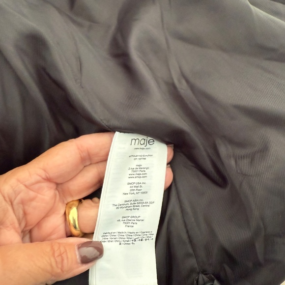 Maje Gromgy Hooded Mixed Media Puffer Jacket - Picture 11 of 11